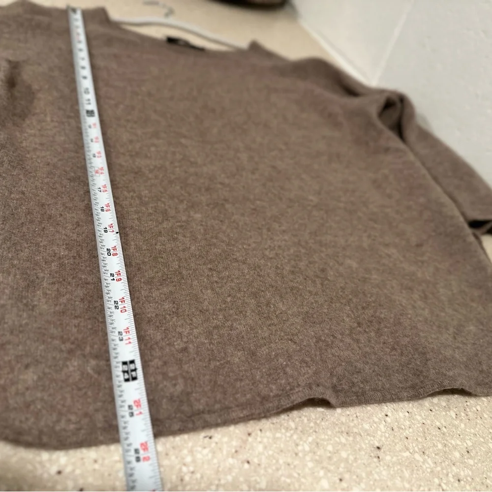 Lusso 100% cashmere Boatneck Sweater in Medium Brown XXL Round Hem Mid Sleeves - Picture 10 of 16